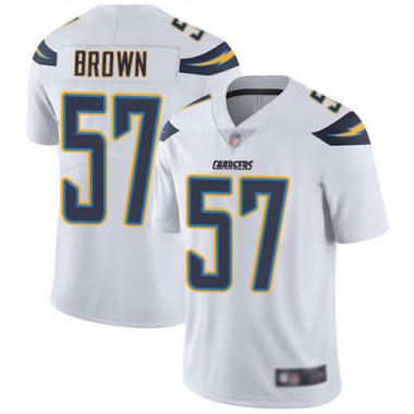 Los Angeles Chargers NFL Football Jatavis Brown White Jersey Men Limited #57 Road Vapor Untouchable